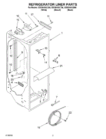02 - Refrigerator Liner parts for Whirlpool Refrigerator GD5SHAXLQ00 from AppliancePartsPros.com
