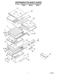 03 - Refrigerator Shelf parts for Whirlpool Refrigerator GD5SHAXLQ00 from AppliancePartsPros.com