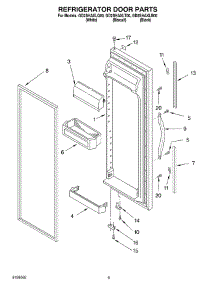 06 - Refrigerator Door parts for Whirlpool Refrigerator GD2SHAXLB00 from AppliancePartsPros.com
