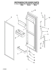 06 - Refrigerator Door parts for Whirlpool Refrigerator GD5SHGXLT00 from AppliancePartsPros.com
