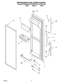 06 - Refrigerator Door parts for Whirlpool Refrigerator ED5FHEXLQ00 from AppliancePartsPros.com