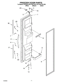 07 - Freezer Door parts for Whirlpool Refrigerator ED5FHEXLQ00 from AppliancePartsPros.com