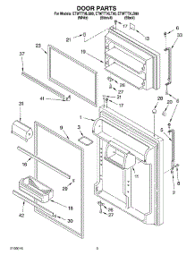 02 - Door parts for Whirlpool Refrigerator ET9FTTXLT00 from AppliancePartsPros.com