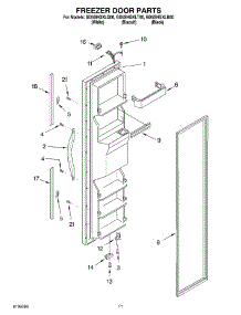 07 - Freezer Door parts for Whirlpool Refrigerator GD5SHGXLB00 from AppliancePartsPros.com