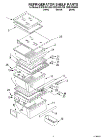 03 - Refrigerator Shelf parts for Whirlpool Refrigerator GD2SHGXLT00 from AppliancePartsPros.com