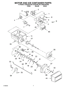 06 - Motor And Ice Container parts for Whirlpool Refrigerator GD2SHGXLB00 from AppliancePartsPros.com