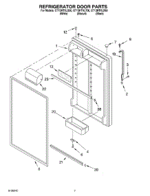 04 - Refrigerator Door parts for Whirlpool Refrigerator GT1SHTXLB00 from AppliancePartsPros.com