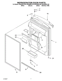 04 - Refrigerator Door parts for Whirlpool Refrigerator GR9SHMXLT00 from AppliancePartsPros.com