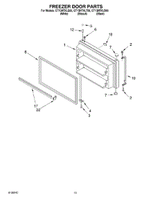 07 - Freezer Door parts for Whirlpool Refrigerator GT1SHTXLB00 from AppliancePartsPros.com
