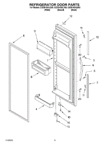 07 - Refrigerator Door parts for Whirlpool Refrigerator GD2SHGXLQ00 from AppliancePartsPros.com