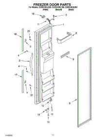 08 - Freezer Door parts for Whirlpool Refrigerator GD2SHGXLQ00 from AppliancePartsPros.com