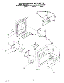 08 - Dispenser Front parts for Whirlpool Refrigerator GD5NHGXKT02 from AppliancePartsPros.com