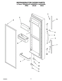 07 - Refrigerator Door parts for Whirlpool Refrigerator GS2SHGXKB02 from AppliancePartsPros.com