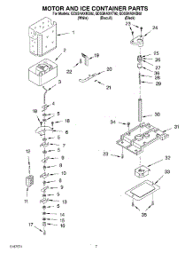 05 - Motor And Ice Container parts for Whirlpool Refrigerator GD5SHAXKT02 from AppliancePartsPros.com