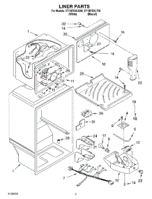 03 - Liner parts for Whirlpool Refrigerator ET1MTEXLQ00 from AppliancePartsPros.com