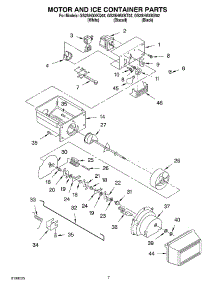 06 - Motor And Ice Container parts for Whirlpool Refrigerator GS2SHGXKQ02 from AppliancePartsPros.com