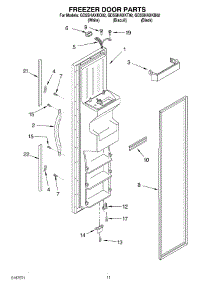 07 - Freezer Door parts for Whirlpool Refrigerator GD5SHAXKQ02 from AppliancePartsPros.com