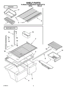 05 - Shelf, Optional parts for Whirlpool Refrigerator 8ET8WPKXKQ00 from AppliancePartsPros.com