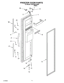 08 - Freezer Door parts for Whirlpool Refrigerator 6GD2SHQXKB00 from AppliancePartsPros.com