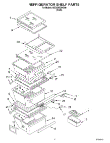 03 - Refrigerator Shelf parts for Whirlpool Refrigerator 6GD5SHQXKB00 from AppliancePartsPros.com