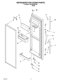 06 - Refrigerator Door parts for Whirlpool Refrigerator 6GD5SHQXKB00 from AppliancePartsPros.com