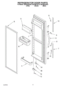 07 - Refrigerator Door parts for Whirlpool Refrigerator GD2NHGXKT02 from AppliancePartsPros.com