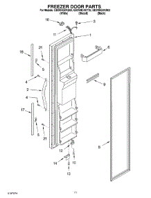 08 - Freezer Door parts for Whirlpool Refrigerator GD2NHGXKT02 from AppliancePartsPros.com