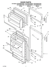 02 - Door parts for Whirlpool Refrigerator ET4CSKYKQ01 from AppliancePartsPros.com