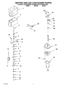 05 - Motor And Ice Container parts for Whirlpool Refrigerator GD2SHAXKT02 from AppliancePartsPros.com