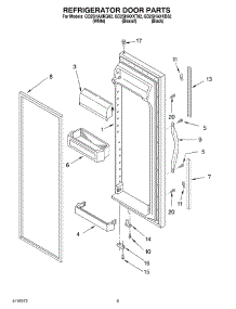 06 - Refrigerator Door parts for Whirlpool Refrigerator GD2SHAXKT02 from AppliancePartsPros.com