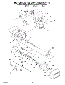 06 - Motor And Ice Container parts for Whirlpool Refrigerator GD2SHGXKB02 from AppliancePartsPros.com