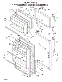 02 - Door parts for Whirlpool Refrigerator ET4WSMXKZ01 from AppliancePartsPros.com