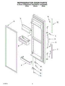 07 - Refrigerator Door parts for Whirlpool Refrigerator GD2SHGXKT02 from AppliancePartsPros.com