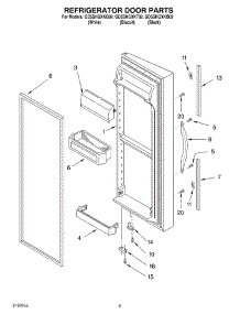 06 - Refrigerator Door parts for Whirlpool Refrigerator GD5SHGXKQ02 from AppliancePartsPros.com