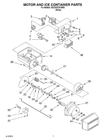 06 - Motor And Ice Container parts for Whirlpool Refrigerator 6GD22DCXHW02 from AppliancePartsPros.com