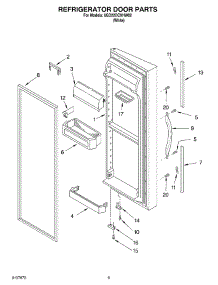 07 - Refrigerator Door parts for Whirlpool Refrigerator 6GD22DCXHW02 from AppliancePartsPros.com