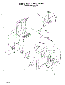 09 - Dispenser Front parts for Whirlpool Refrigerator 6GD22DCXHW02 from AppliancePartsPros.com