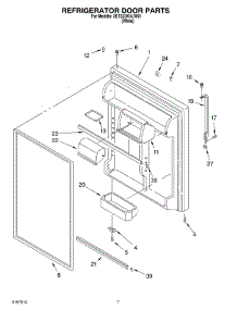 04 - Refrigerator Door parts for Whirlpool Refrigerator 2ET22DKXJW01 from AppliancePartsPros.com