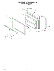 06 - Freezer Door, Optional parts for Whirlpool Refrigerator 2ET22DKXJW01 from AppliancePartsPros.com