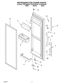 06 - Refrigerator Door parts for Whirlpool Refrigerator ED5CHQXKT01 from AppliancePartsPros.com