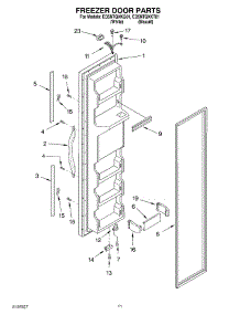 07 - Freezer Door parts for Whirlpool Refrigerator ED5NTQXKQ01 from AppliancePartsPros.com