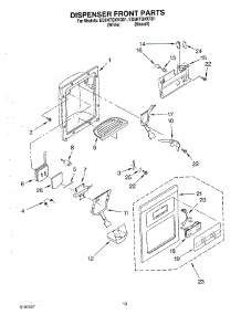 08 - Dispenser Front parts for Whirlpool Refrigerator ED5NTQXKQ01 from AppliancePartsPros.com