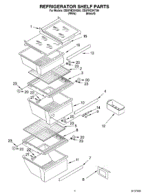 03 - Refrigerator Shelf parts for Whirlpool Refrigerator ED5FHEXKT00 from AppliancePartsPros.com