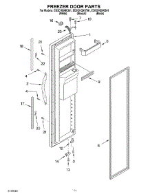 07 - Freezer Door parts for Whirlpool Refrigerator ED5CHQXKQ01 from AppliancePartsPros.com