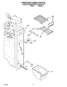 04 - Freezer Liner parts for Whirlpool Refrigerator ED5FHEXKT00 from AppliancePartsPros.com