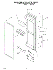 06 - Refrigerator Door parts for Whirlpool Refrigerator ED5FHEXKT00 from AppliancePartsPros.com