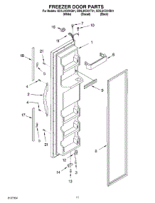 07 - Freezer Door parts for Whirlpool Refrigerator GD5LHGXKB01 from AppliancePartsPros.com