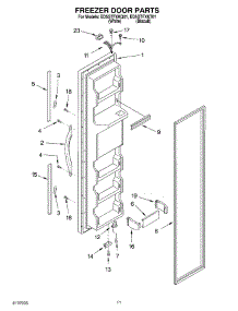 07 - Freezer Door parts for Whirlpool Refrigerator ED5GTFXKQ01 from AppliancePartsPros.com