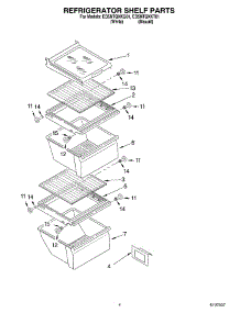 03 - Refrigerator Shelf parts for Whirlpool Refrigerator ED5NTQXKT01 from AppliancePartsPros.com
