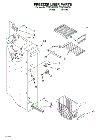 04 - Freezer Liner parts for Whirlpool Refrigerator ED5NTQXKT01 from AppliancePartsPros.com